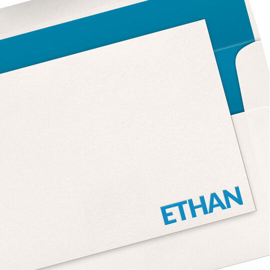 Bold Name Flat Note Cards - Letterpress